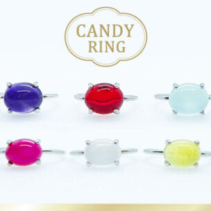 ころんと可愛い天然石リング