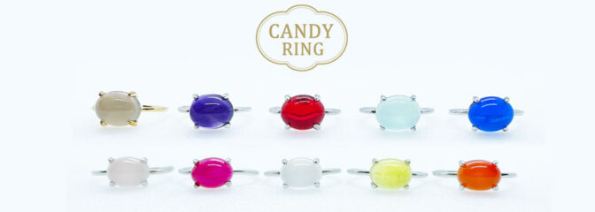 ころんと可愛い天然石リング