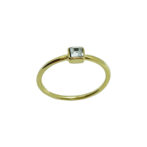 スクエアクリスタルリング　ゴールド